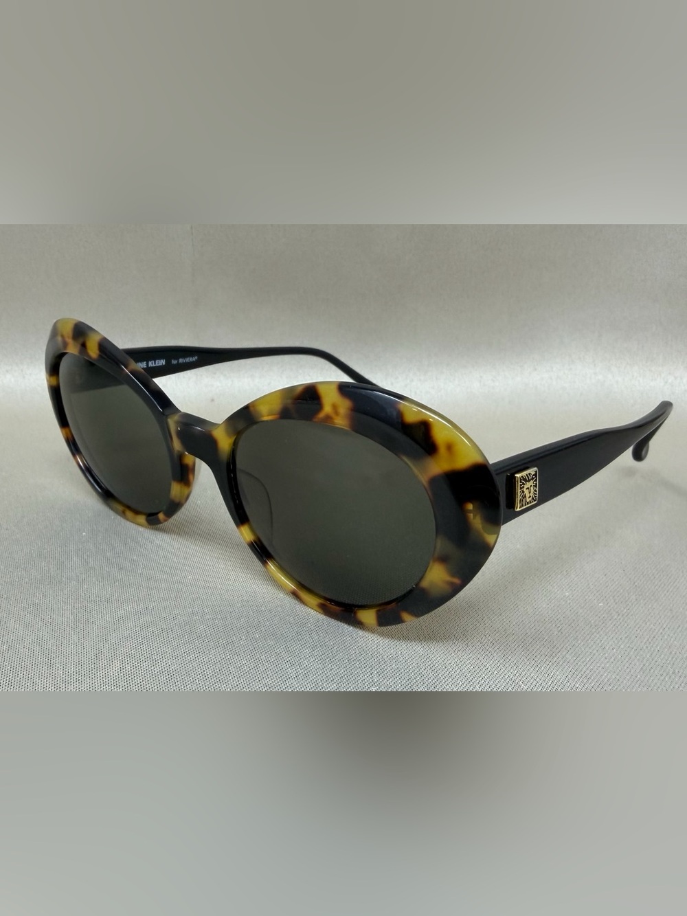 Vintage Anne Klein for Riviera Sunglasses Tortoise Lion Hong Kong 80s 90s